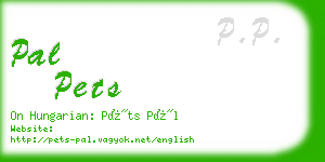 pal pets business card